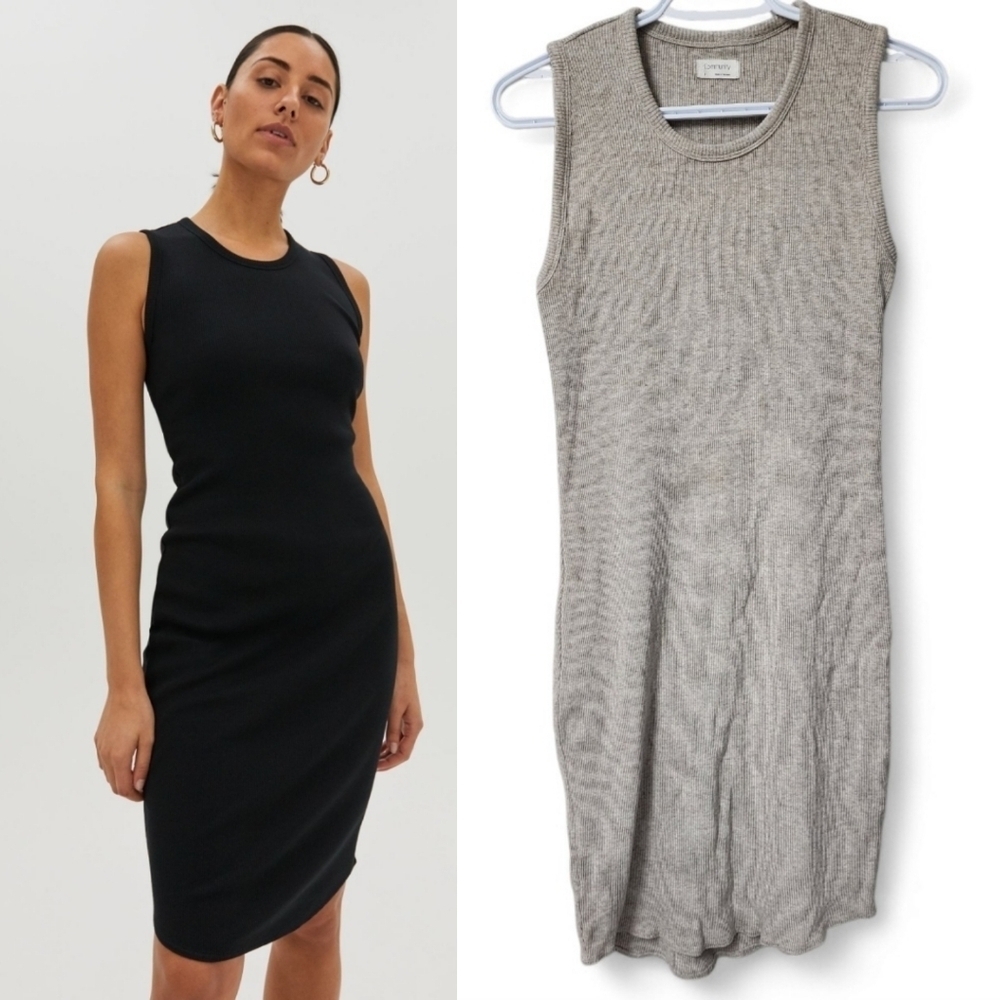 Aritzia Community sleeveless rib dress midi